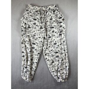 Vintage Kirat Whimsy Mushroom Print Cotton Balloon Pants One Size / Small